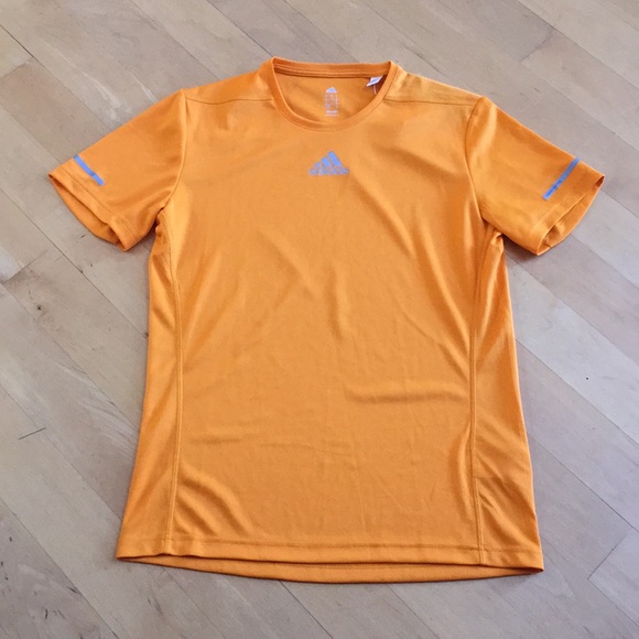 adidas climalite womens run tee orange top Small - Picture 3 of 8